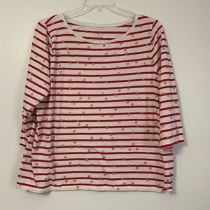 Talbots | Shirt - plus size - Pink & White